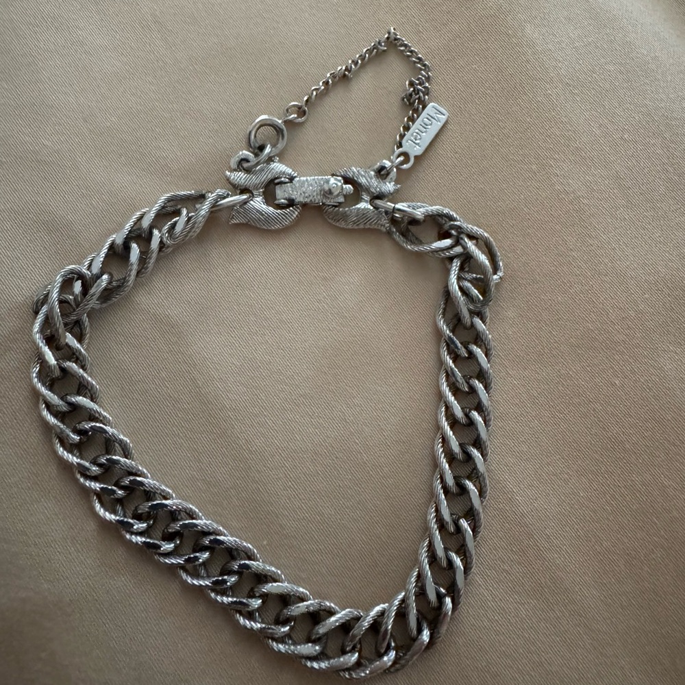 Monet Silver Chain Bracelet 7 1/4inches